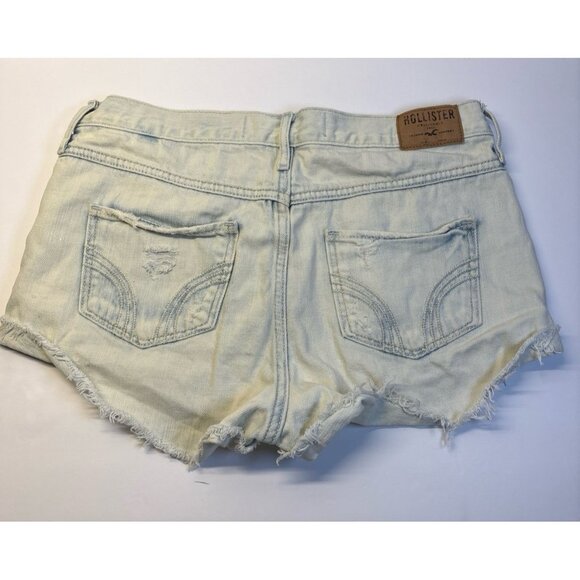 Hollister White Wash Denim Jean shorts (size 9) high rise distressed - Picture 4 of 7